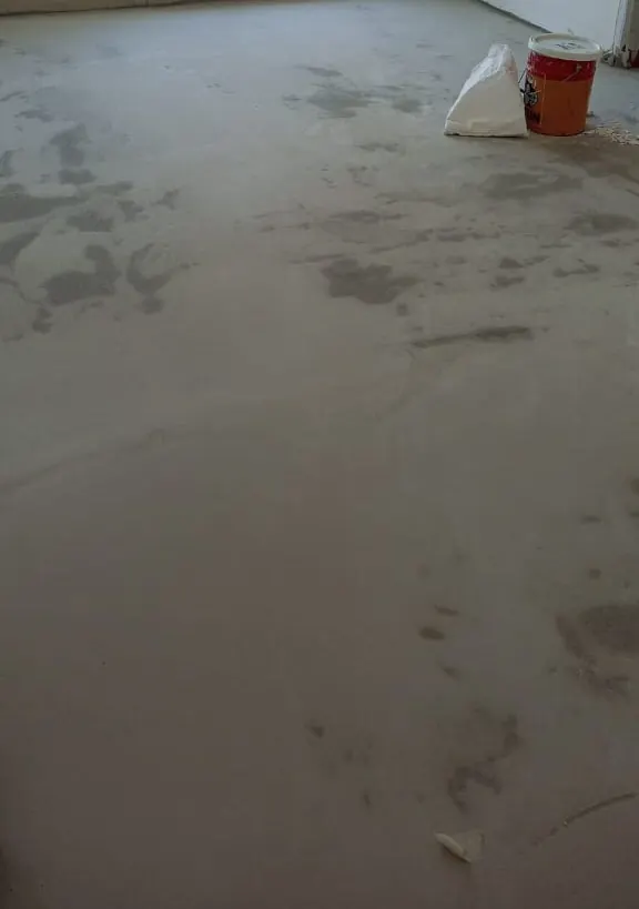 A room of a Dubai Marina apartment emptied and stripped before the finishing works